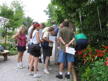Touring the gardens